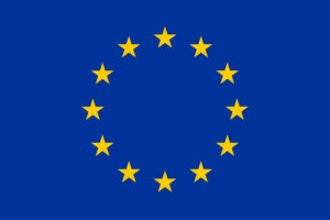 EU:n lippu, sinisellä taustalla 12 kullanväristä tähteä ympyrän muodossa